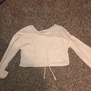 AE cropped crewneck tie longsleeve shirt